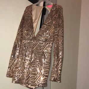 Gold sequin jumpsuit new with tag